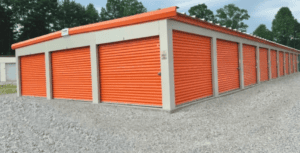 FlatFace drive-up storage building with one-piece 18 gauge steel frames